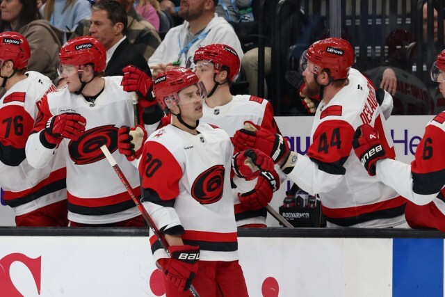 Sebastian Aho scores for the Hurricanes. 