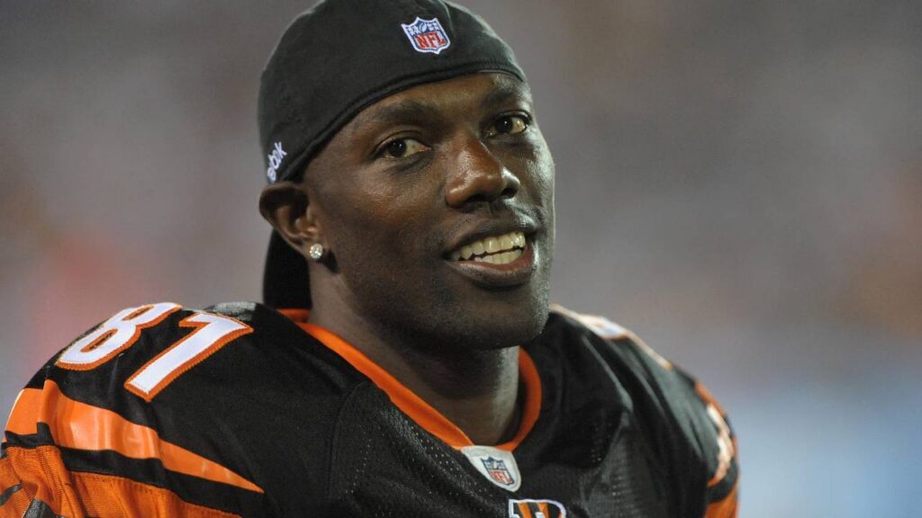 Cincinnati Bengals receiver Terrell Owens (81) watches on the sidelines in the fourth quarter of the preseason game against the Dallas Cowboys at Fawcett Stadium.