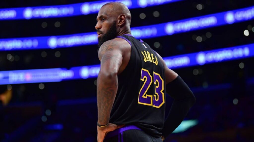Los Angeles Lakers forward LeBron James (23) during the second half in game four of the second round of the 2026 NBA Playoffs at Crypto.com Arena.