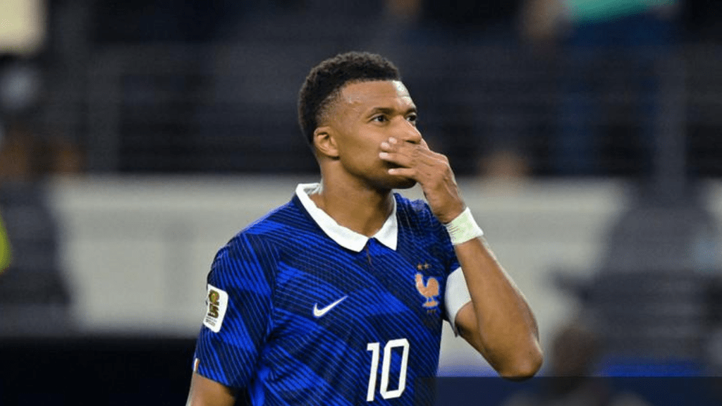 Kylian Mbappé during a World Cup Match with France. CREDIT:IMAGN IMAGES via Reuters Connect