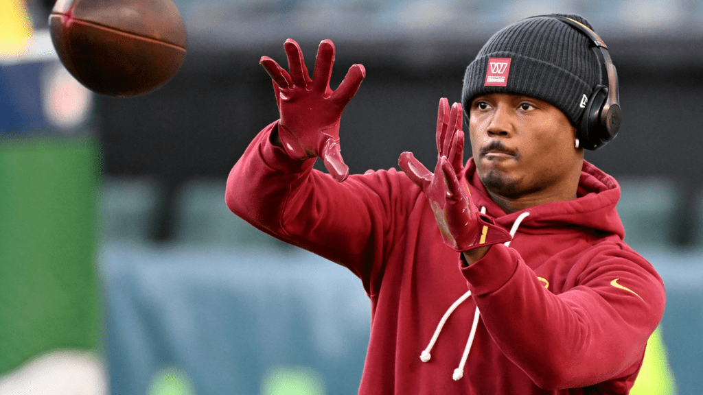 Terry McLaurin warming up
