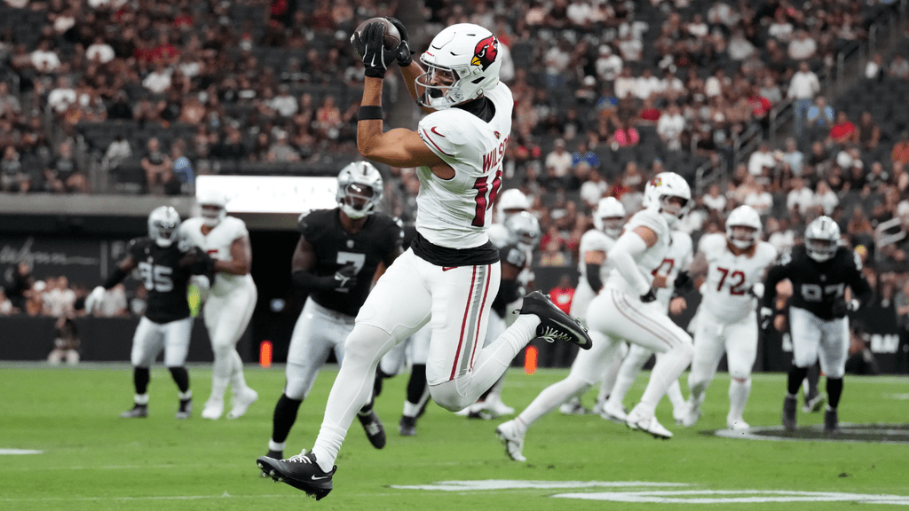 Michael Wilson catching a pass against the Raiders