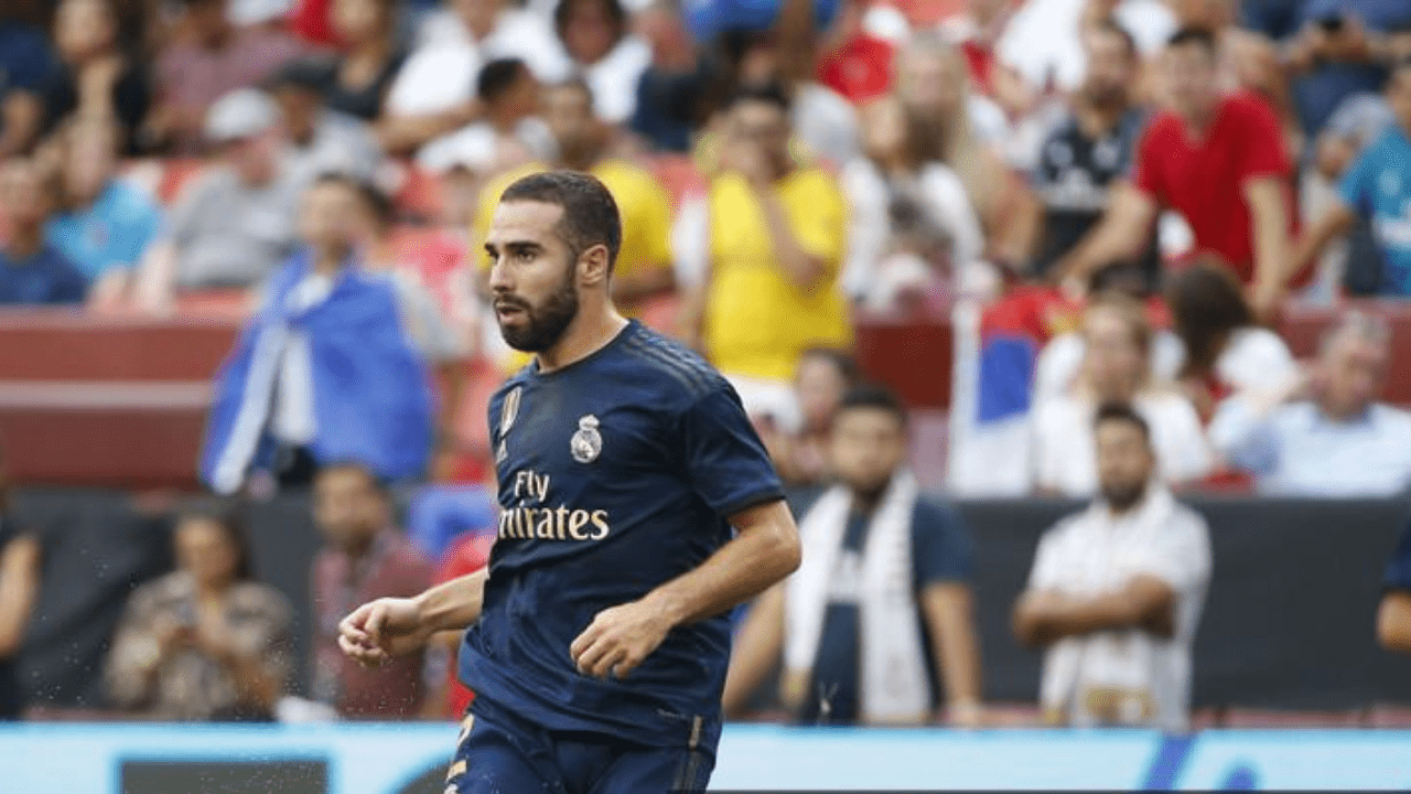 Daniel Carvajal, during the first half of a match in the International Champions Cup soccer series at FedEx Field. Mandatory Credit: Amber Searls-USA TODAY Sports

