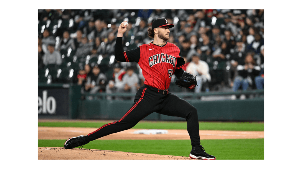 Chicago White Sox pitcher Sean Burke delivers a pitch during a 2026 game