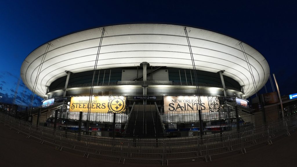 Stade de France in Saint-Denis, venue for the Steelers vs. Saints NFL game