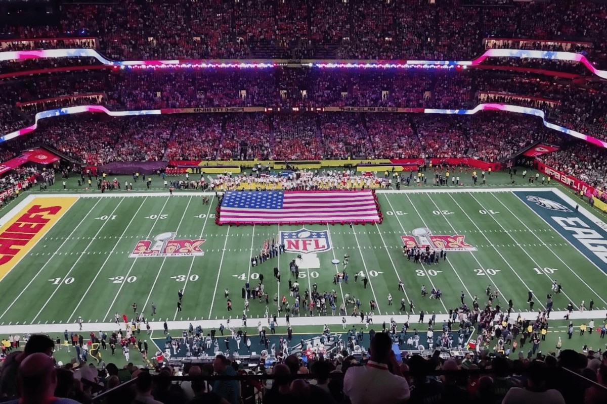 While not one of the biggest sports stadiums in the US, this image shows the famous Caesars Super Dome in New Orleans Louisiana.