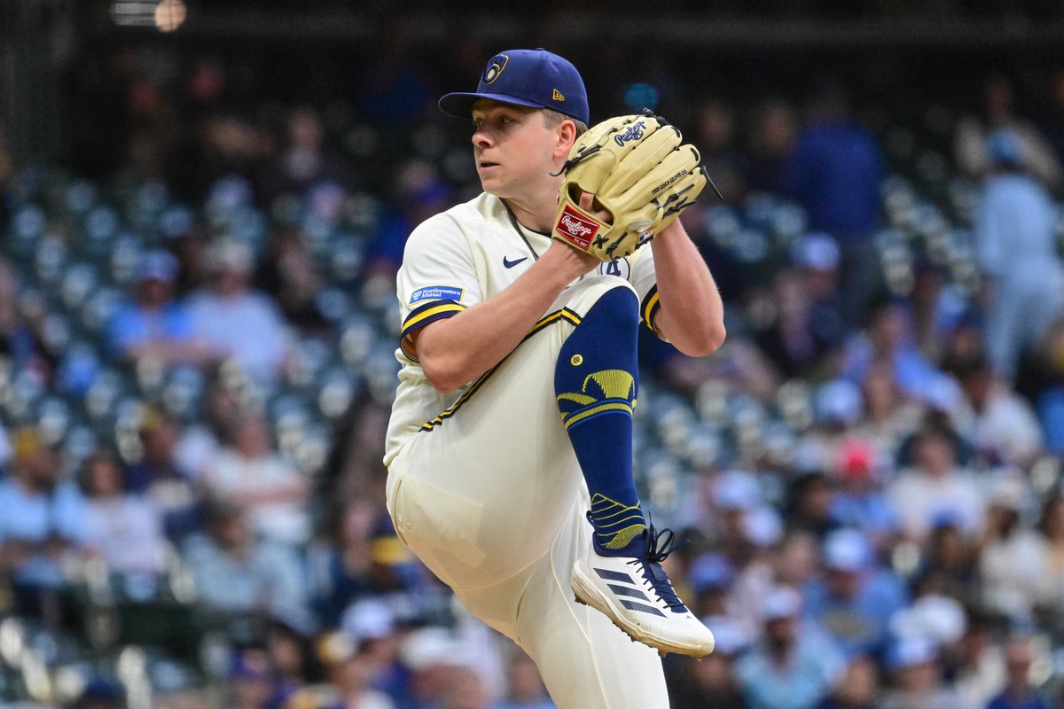 Kyle Harrison pitches for the Brewers.