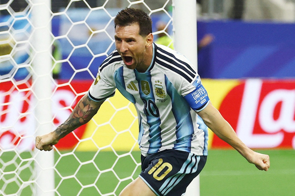 Lionel Messi celebrates.