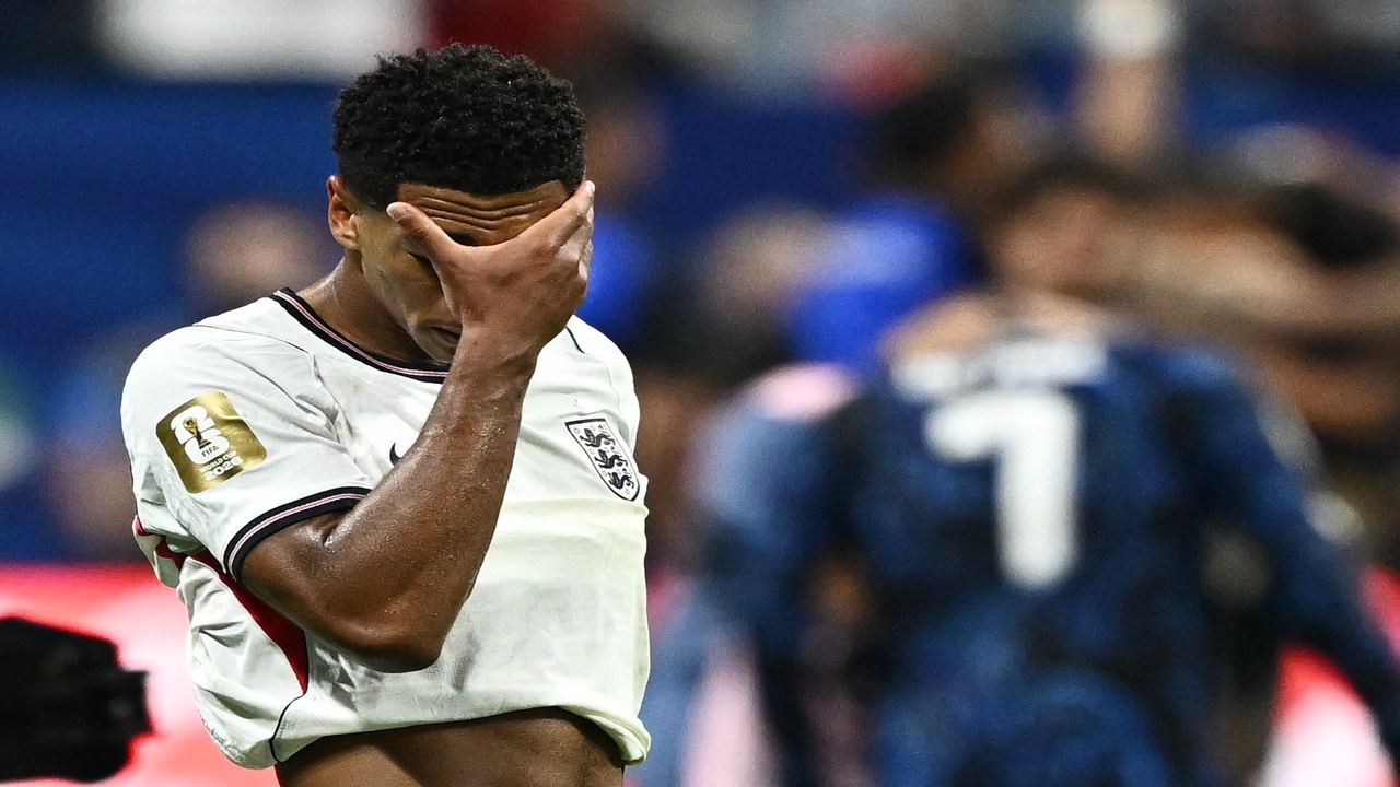 Jude Bellingham reacts after losing the England World Cup Semifinal.