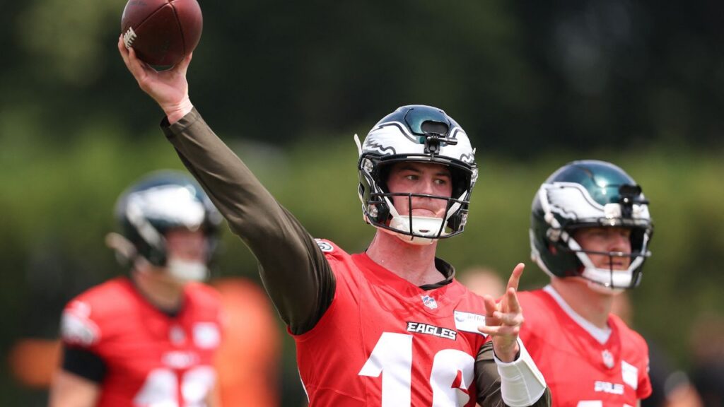 Philadelphia Eagles QB battle Tanner McKee and Andy Dalton