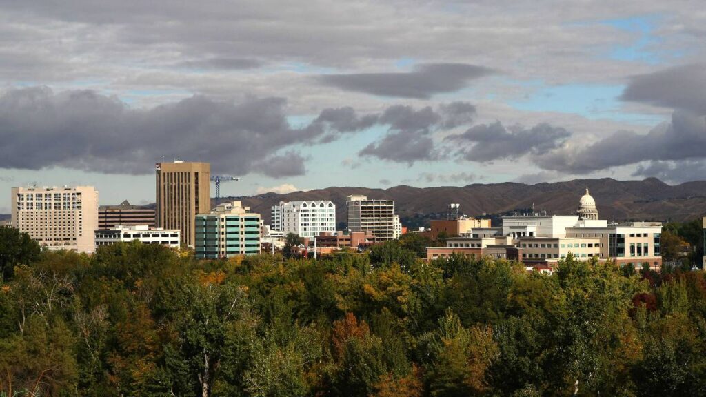 Downtown Boise, Idaho, where Daejon Love and Taylor Jamie Chan were arrested at Boise Airport.