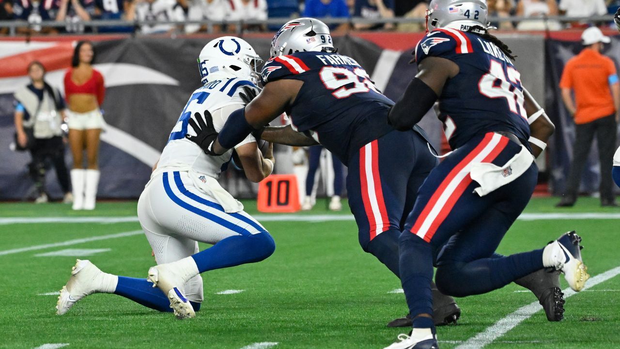 Patriots Preseason Takeaways, Joshua Farmer sacking the QB.