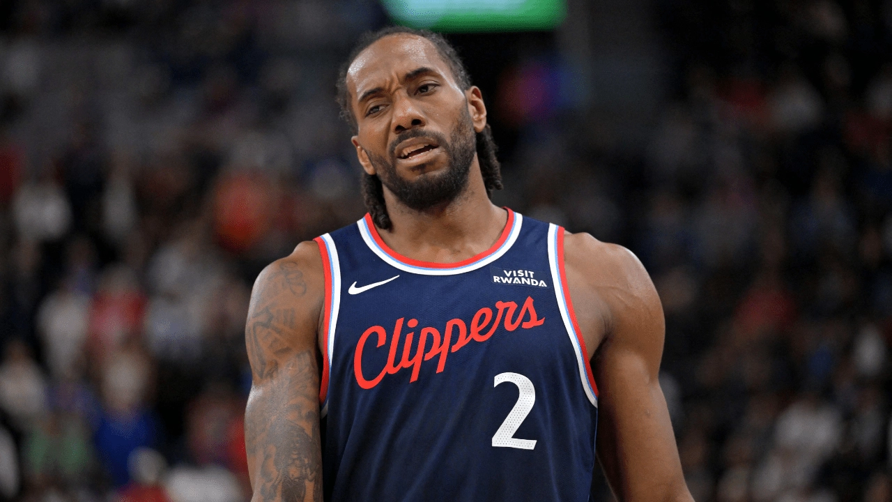 Apr 8, 2026; Inglewood, California, USA; Los Angeles Clippers forward Kawhi Leonard (2) reacts after a missed basket in the second half against the Oklahoma City Thunder at Intuit Dome. Mandatory Credit: Jayne Kamin-Oncea-Imagn Images