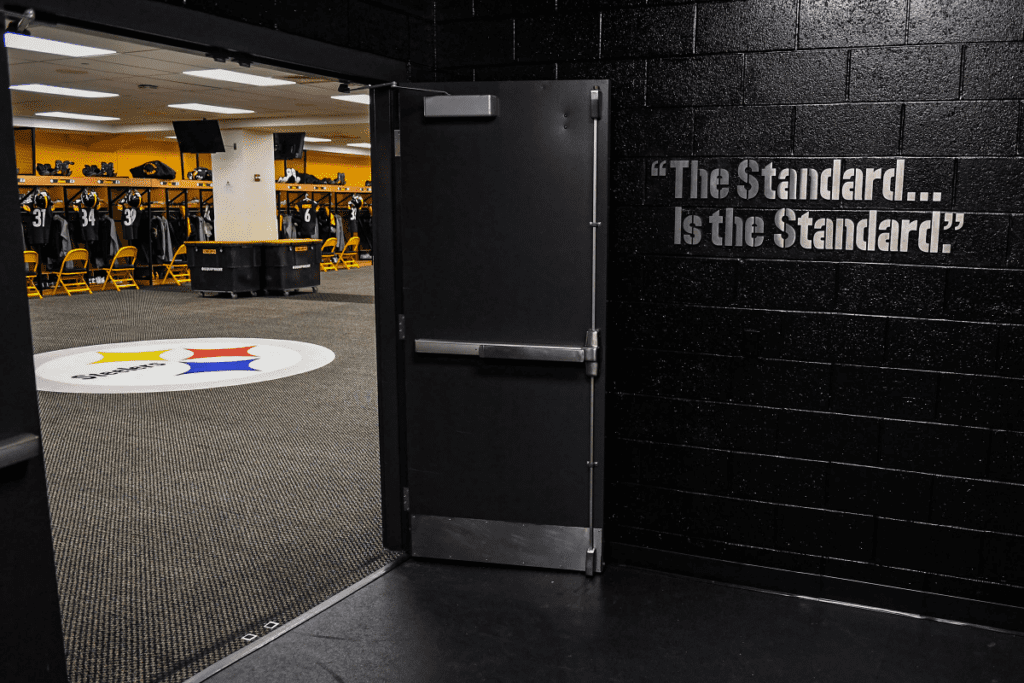 NFL locker room for the Pittsburgh Steelers