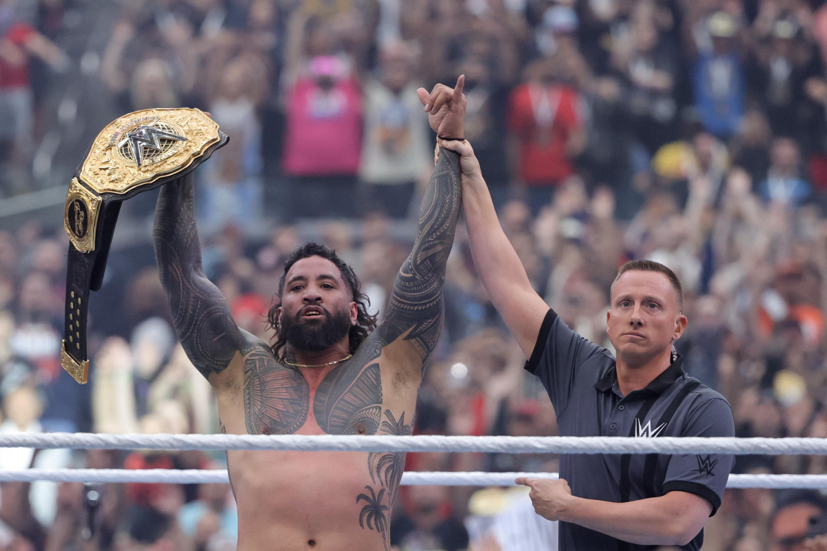 Jey Uso winning at WWE WrestleMania 41