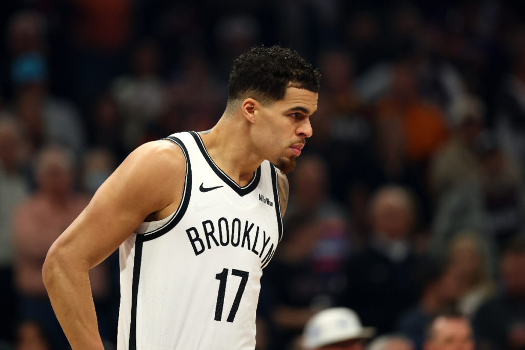Jan 27, 2026; Phoenix, Arizona, USA; Brooklyn Nets forward Michael Porter Jr. (17) against the Phoenix Suns in the first half at Mortgage Matchup Center. Mandatory Credit: Mark J. Rebilas-Imagn Images