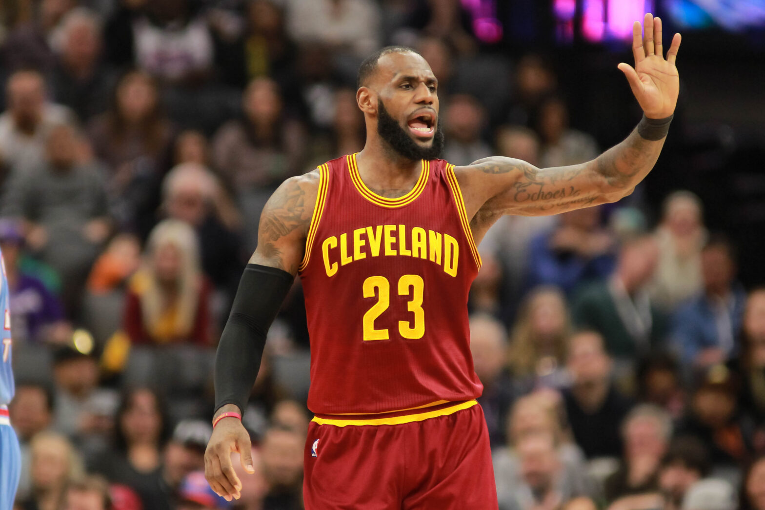 Jan 13, 2017; Sacramento, CA, USA; Cleveland Cavaliers forward LeBron James (23) during the second quarter against the Sacramento Kings at Golden 1 Center. The Cavaliers defeated the Kings 120-108. Mandatory Credit: Sergio Estrada-USA TODAY Sports