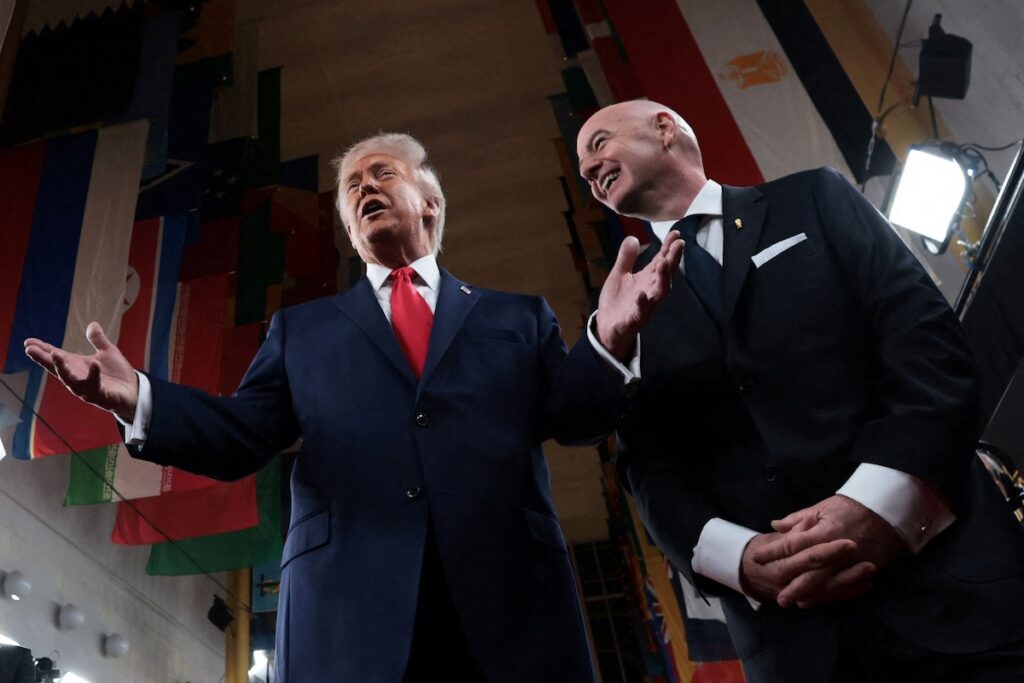 Trump and Infantino, two men involved in the red card controversy
