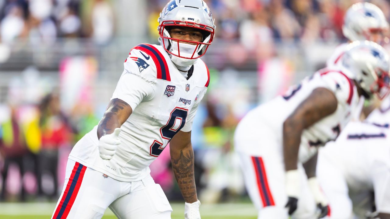 New England Patriots Kayshon Boutte at the line of scrimmage
