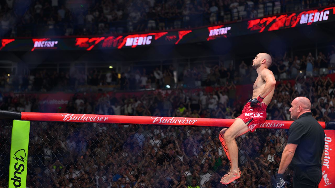 UFC Belgrade Aftermath, Uroš Medić celebrating